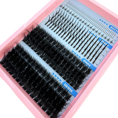 EXTENÇÕES DE CÍLIOS POSTIÇOS COM 15 FILEIRAS EM TUFOS COM PONTAS